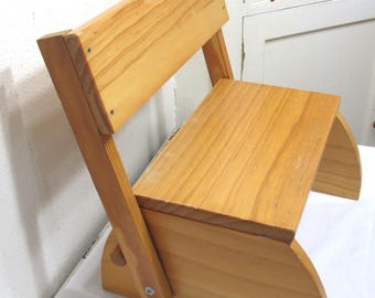 Child's Stool Converts to a Chair Vintage Wood