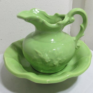 McCoy Pitcher and Bowl Vintage Set Bathroom Decor