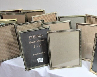 Metal Picture Frames  8 x 10 Vintage with Glass and Easel Backs Choose Design