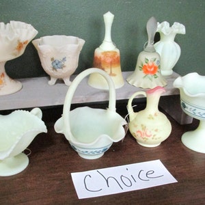 Fenton Custard  Choice Vintage Hand Painted Signed