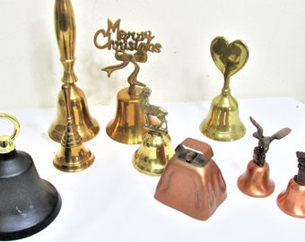 Hand Bell Choice of Vintage Brass, Copper or Iron
