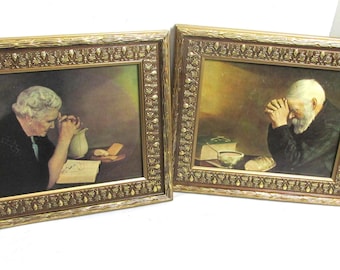 Grace and Gratitude Pictures Old Man and Woman Praying over Bread