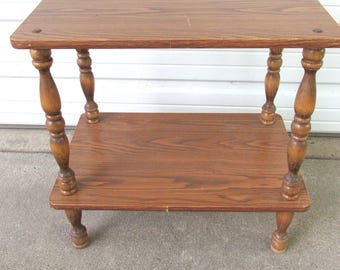 Vintage Universal Furniture Side Table Top Drawer Bottom Shelf Two