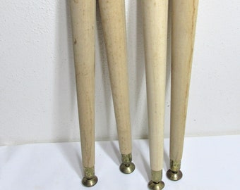 Furniture Legs Stool or Table Wood Parts Vintage New Old Stock Set of 4