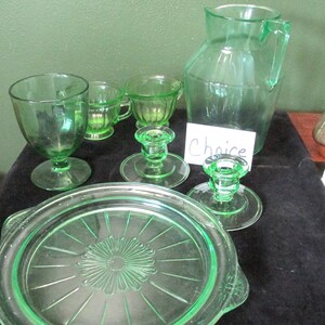 Depression Glass Green Choice of 1 Vintage Uranium Replacement Piece