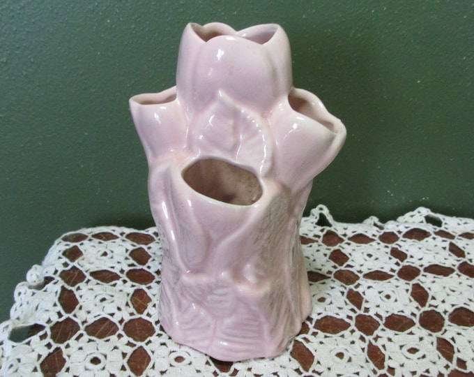 Vase With Multiple Openings Vintage Niloak Pottery Pink Tulip Etsy