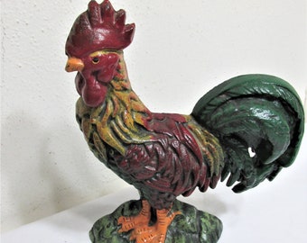 Door Stop Rooster Vintage Cast Iron