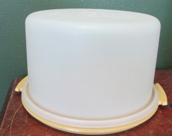 Vintage Tupperware Biggest Round Cake Taker Gold Base, Tupperware Jumbo Cake  Carrier/largest Cake Carrier 