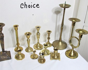 Brass Candlestick Choose a Vintage Single Candleholders