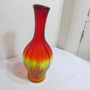 Blenko Tangerine Vase Mid Century Modern Vintage