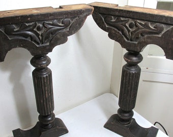 Architectural Salvage Corbels Vintage Decorative Set of 2 Wood Piano Legs