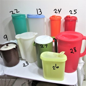 Tupperware Pitcher Choice of Vintage Containers with Servalier Push Button Seal Lid