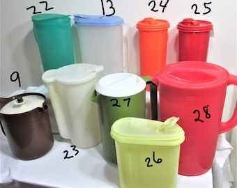 Tupperware Pitcher Choice of Vintage Containers with Servalier Push Button Seal Lid