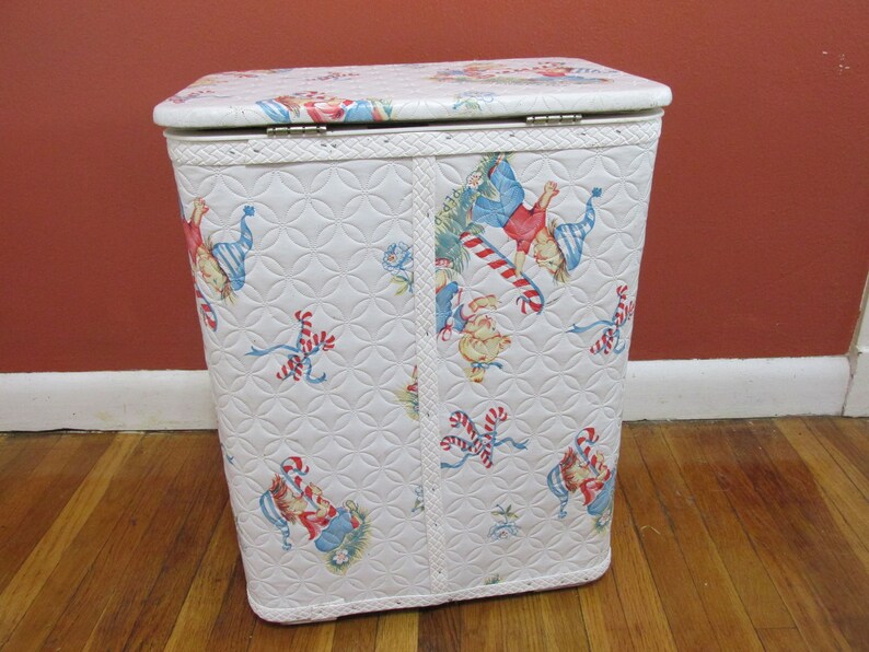 Laundry Hamper Nursery Room Quilted Vinyl Pep R Mint Kids from Etsy