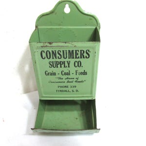 Kitchen Match Holder Vintage Metal Advertising Wall Hanging