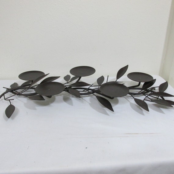 Candelabra 5 Pillar Candles Wrought Iron Fireplace Insert Or Etsy