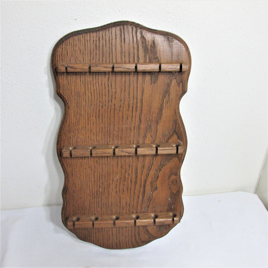 Wood Spoon Rack Vintage 3 Tier With 18 Slots Oak - Etsy