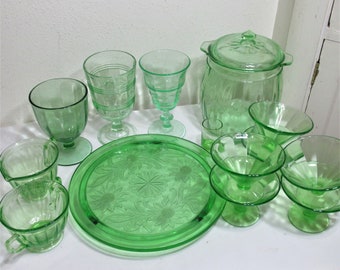 Depression Glass Green Choice of 1 Vintage Replacement Pieces