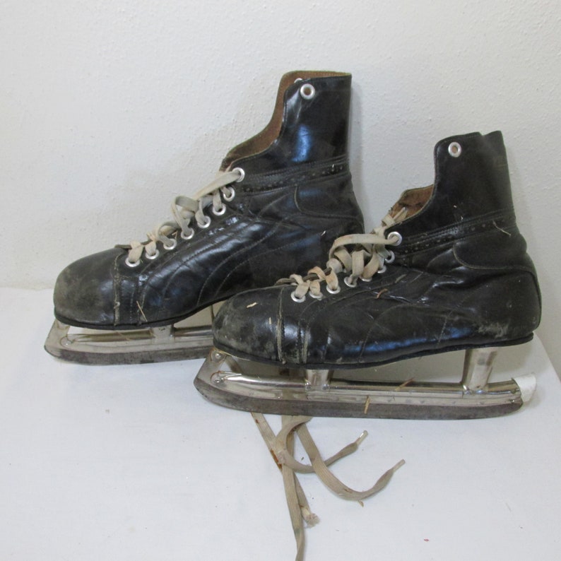 Leather Hockey Skates Black for Decoration Only Etsy