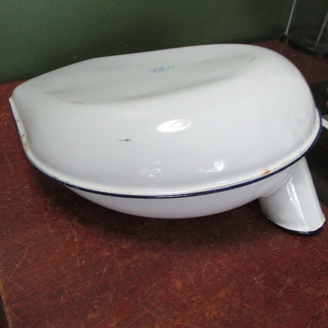 Enamel Bedpan Urinal Spout Vintage Bathroom Decor Old Hen and Etsy