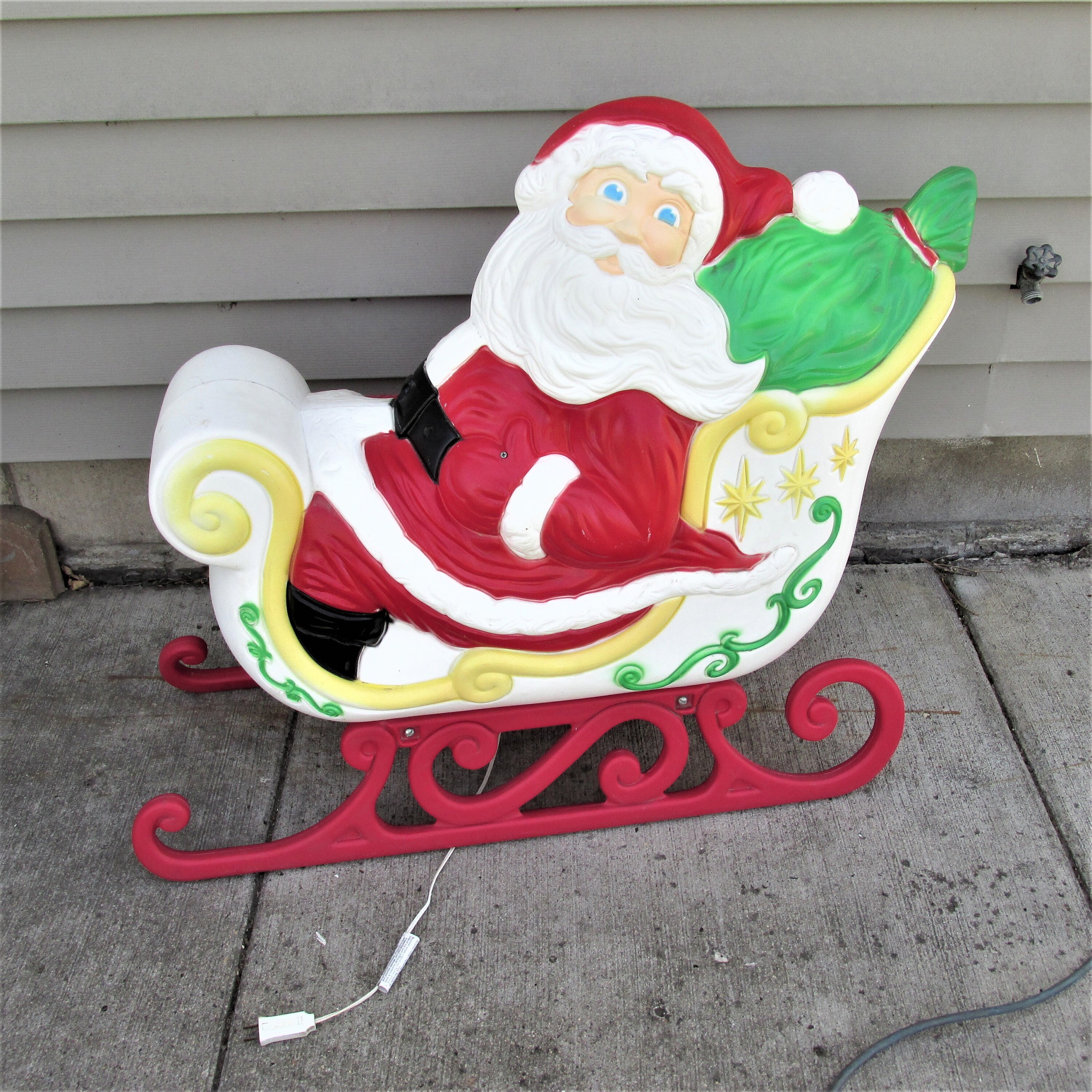 Flipping Houses Agreementvintage Blow Mold Santa Sleigh And Reindeer - fyra3yi