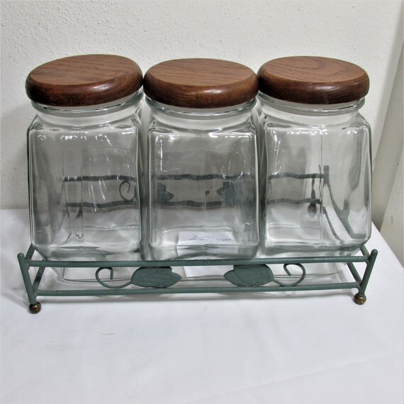 Set of 4 Antique Glass Lid Jars Perfect for Varity of 