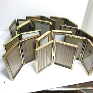 Bi Fold Picture Frames 3.5 x 5 Inch Choose 1 Vintage Metal Hinged