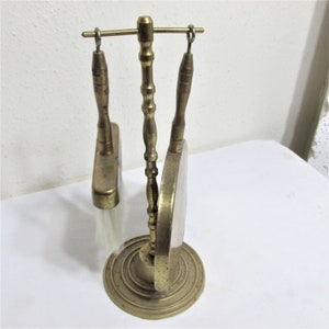 Brass Crumb Duster Vintage 3 piece Table Broom Catcher and Stand