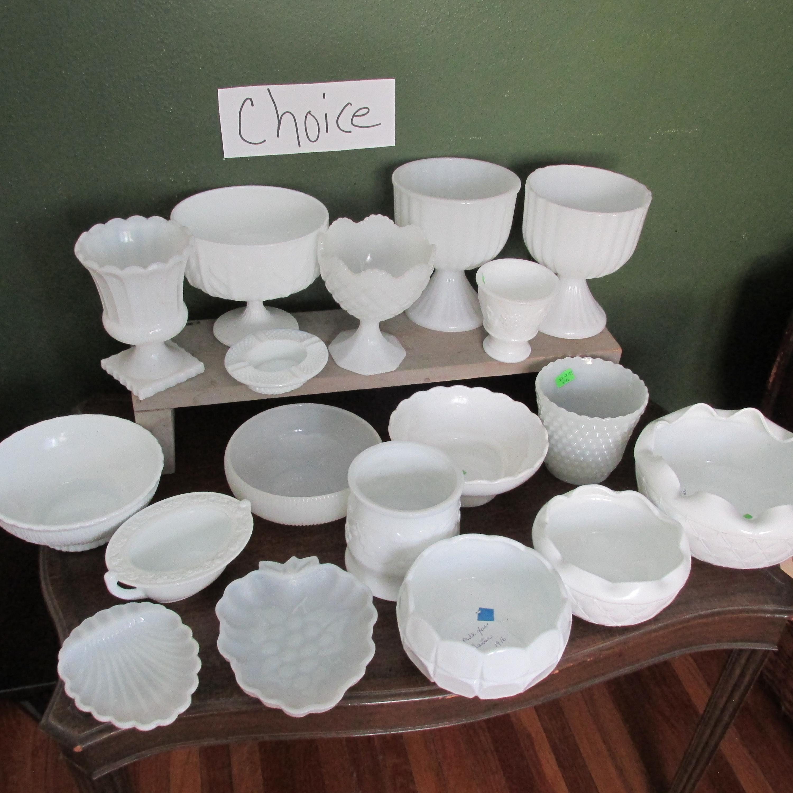 Milk Glass Planter Bowls Vintage Choice of 1