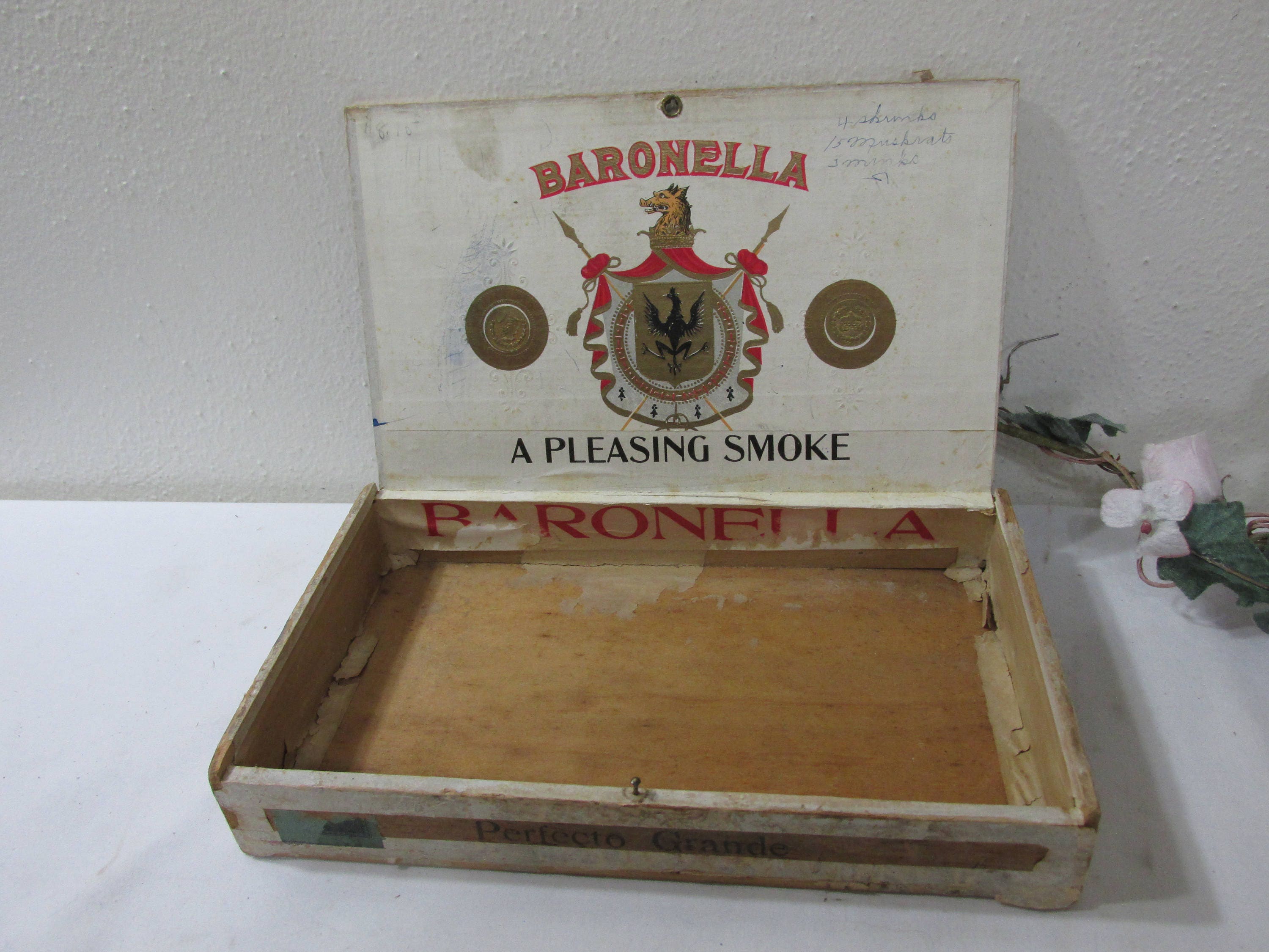 Wood Cigar Box Baronella A Pleasing Smoke 9th Dist State of | Etsy
