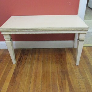 Wall Table Wood Vintage Entry Hall Stand 2 Legs and Metal Tabs