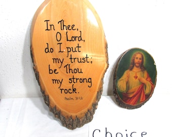 Religious Pictures Vintage Wood Slab Choice