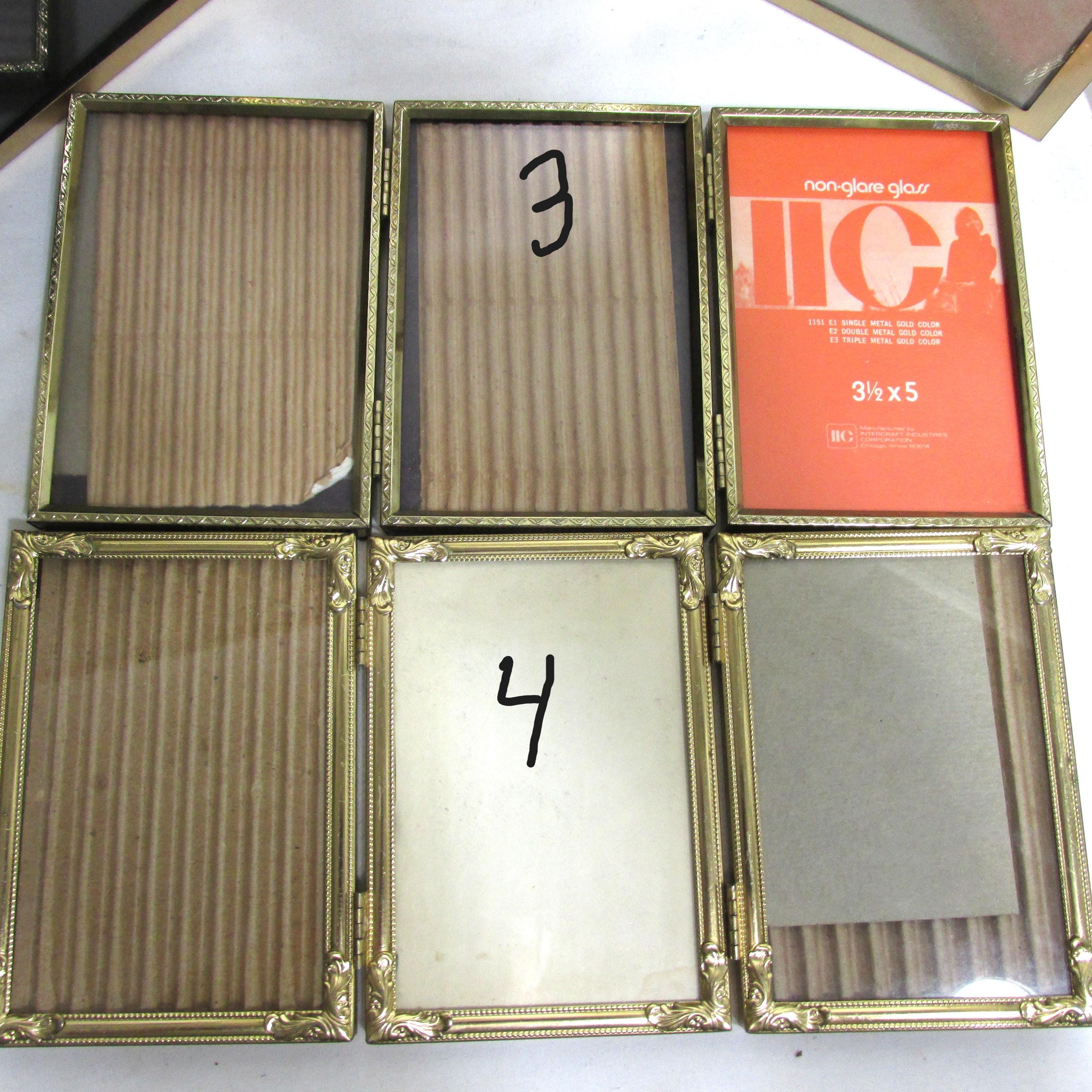 Tri-fold Picture Frames Choose Vintage Metal Hinged Set With Glass