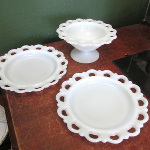Milk Glass Old Colony Choice of Vintage Anchor Hocking Open Lace