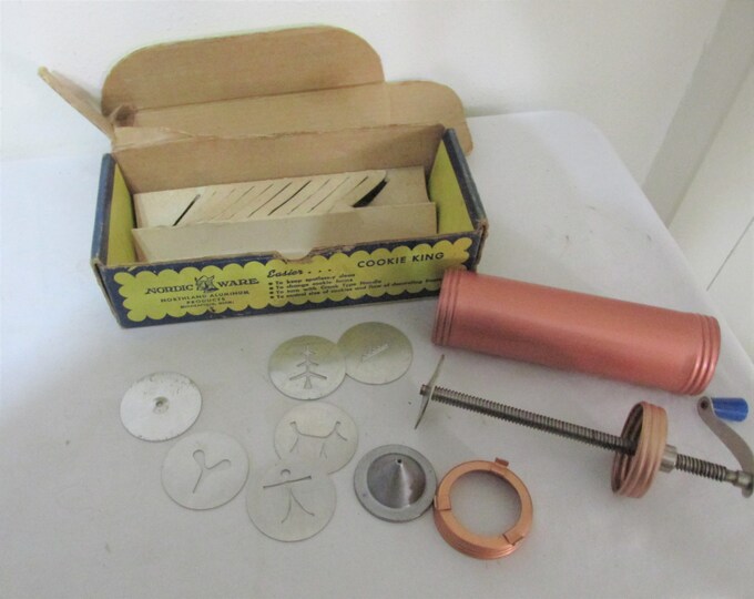 Cookie Press Crank Handle in Original Box 6 Disk 1 Tip Antique Etsy