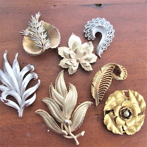 Brooch Choice Vintage Some Signed Silver or Gold with Faux Pearl