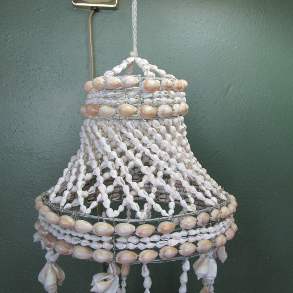 Seashell Plant Hanger Vintage Cowrie Shells