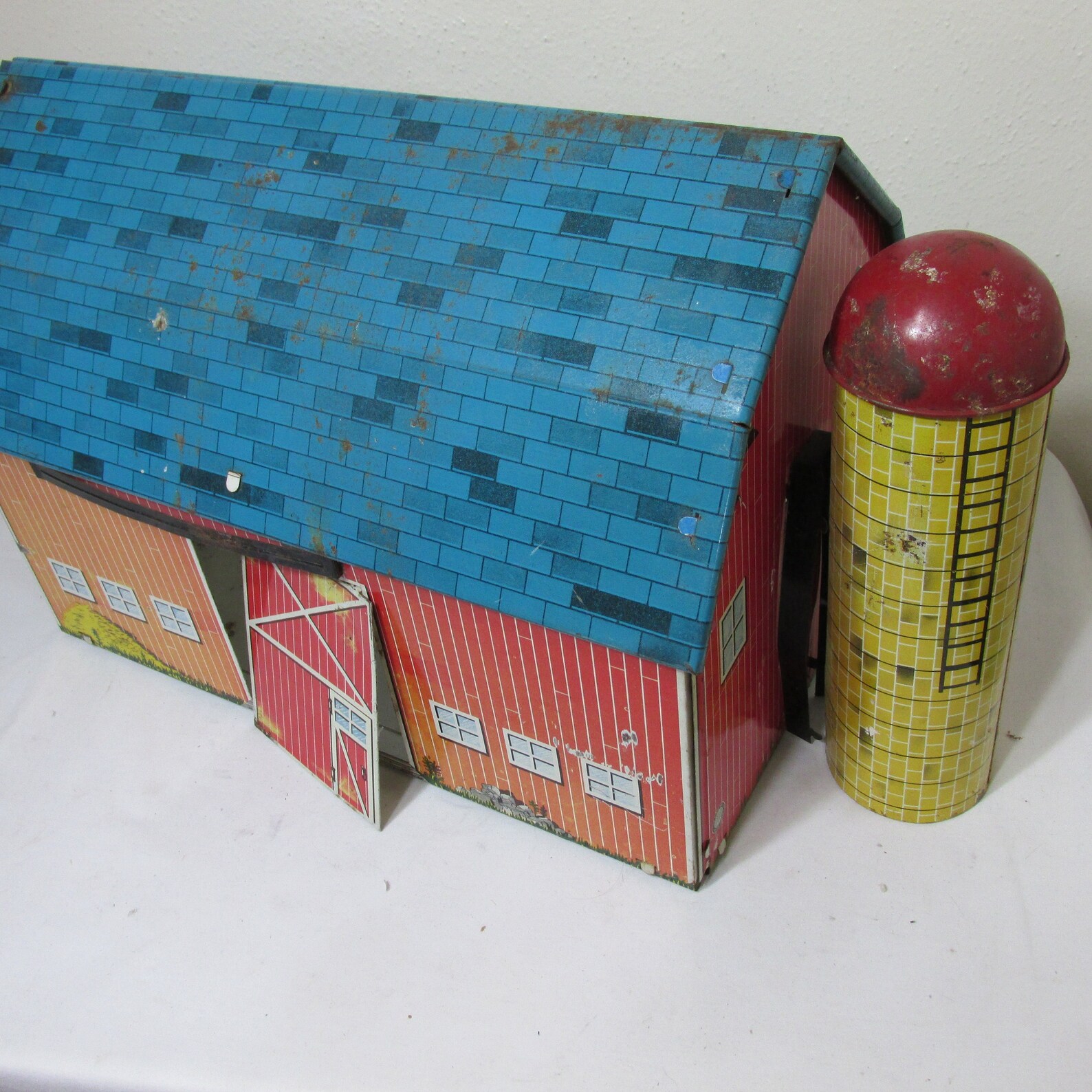 Tin Barn and Silo Vintage Ohio Art Metal Sunnyfield Farm Toy Etsy