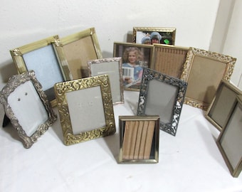 Picture Frame 3.5x 4.5 Inch Some Different Sizes Choose 1 Vintage Metal Glass and Easel Backs