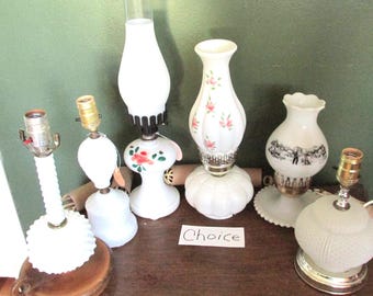 Milk Glass Lamp Choice Vintage Electric Table Lights
