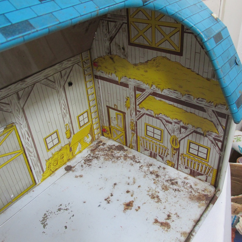 Tin Barn and Silo Vintage Ohio Art Metal Sunnyfield Farm Toy Etsy