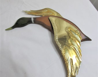 Wood Duck Metal Wings Vintage Wall Hanging