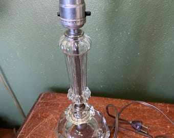 Clear Glass Lamps Vintage Accent Light