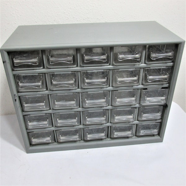 Storage Organizer Vintage Plastic Case 25 Drawers Cabinet