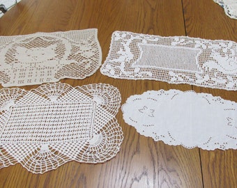 Crocheted Doily Vintage Handmade Choice of Cat, Squirrel, or Other Designs