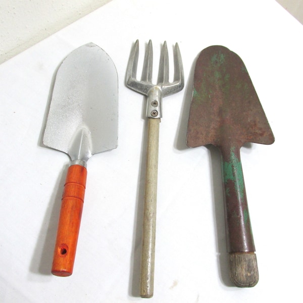 Garden Tools Primitive Rustic Metal and Wood  Vintage Choose 1