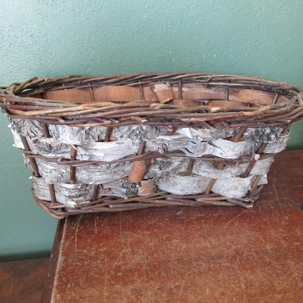 Birch Bark Basket Etsy