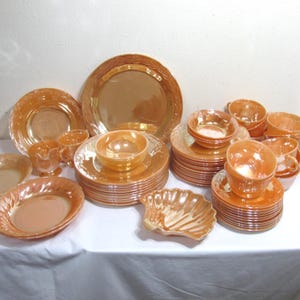 Peach Lustre Fire King Laurel Leaf Vintage Choice