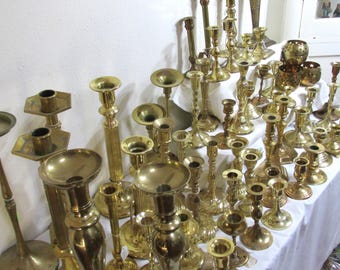 Brass Candlestick Choose a Vintage Single Candleholders