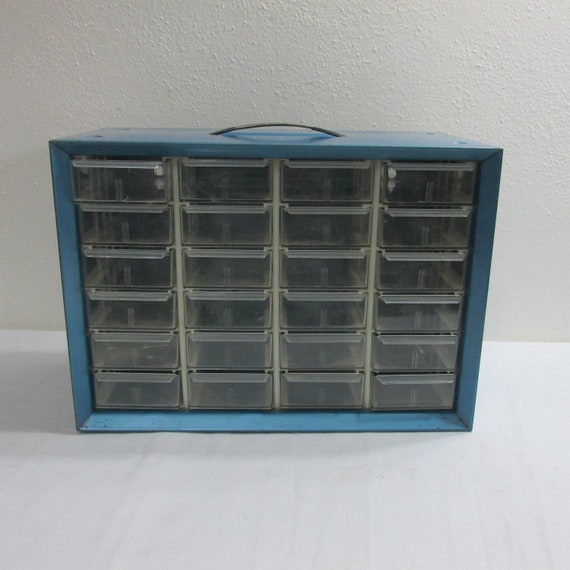 Metal Storage Cabinet Vintage With Drawers 24 See Through Etsy